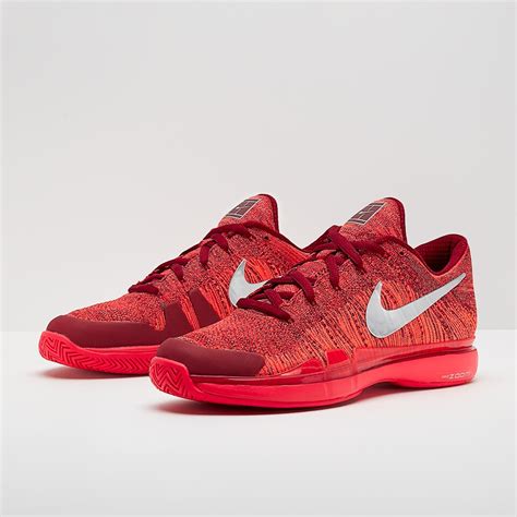 Nike Zoom Vapor Flyknit - Team Red/Metallic Silver-Dark Team Red - Mens Shoes - All Court