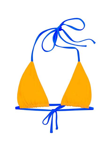 OceanSpoken Sustainable Bikini Top BEACH Style In Reversable Swimwear In Sunrise Colors