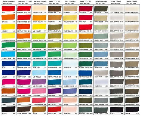 Zig Kurecolor Color Chart Printable Free Printable Templates