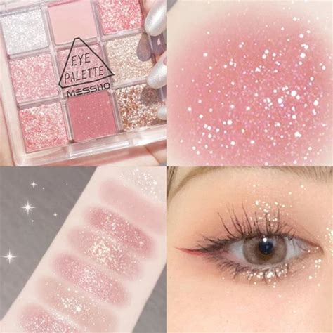 ELECOOL 9 Colors Pink Eyeshadow Palette Pearlescent Matte Earth Glitter