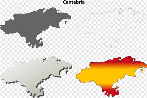 Conjunto De Mapa De Contorno Detallado En Blanco De Cantabria Png