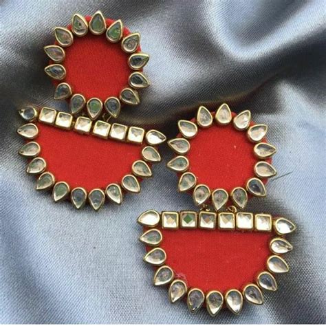 Handmade Red Fabric Earring 1 5 Inch At Rs 120 Pair In Faridabad ID