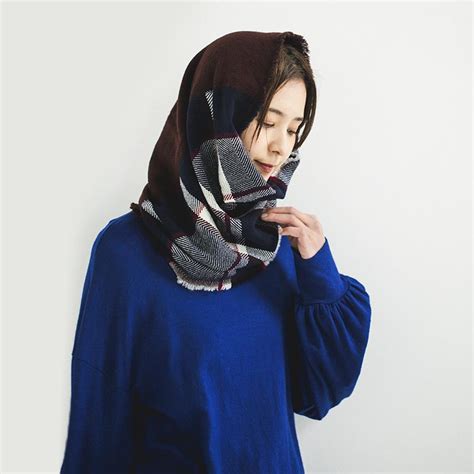 工房織座 NECKABLE WOOL SNOOD CHECK ネッカブル ウール スヌード チェック ウール100 ネイビー グリーン