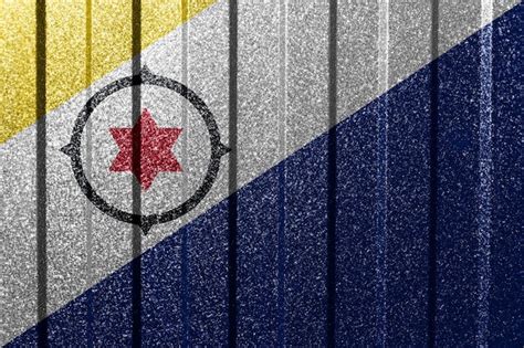 Bandeira texturizada de bonaire na parede de metal fundo geométrico