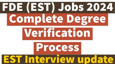 FDE EST Complete Degrees Verification Process Guidance 2024 EST