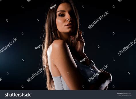 Beautiful Blonde Girl Posing Studio Model Stock Photo 1886690281 Shutterstock