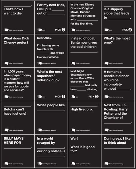 Cards Against Humanity Black Cards List at Carolyn Bey blog
