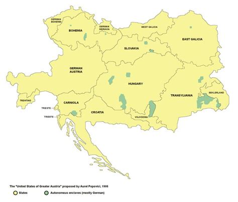 United States Of Greater Austria Austria Hungary Europe Map