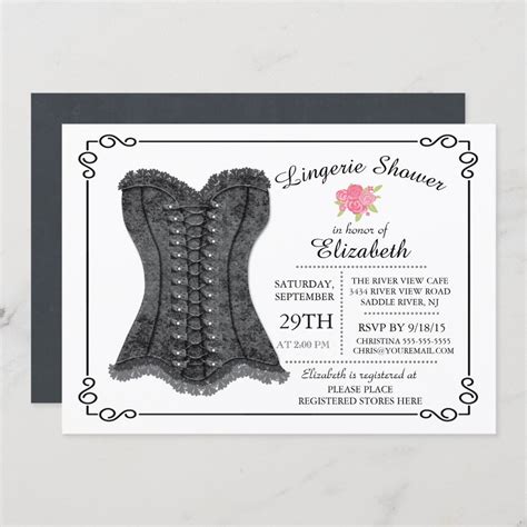 Modern Fun Lingerie Bridal Shower Invitation Zazzle