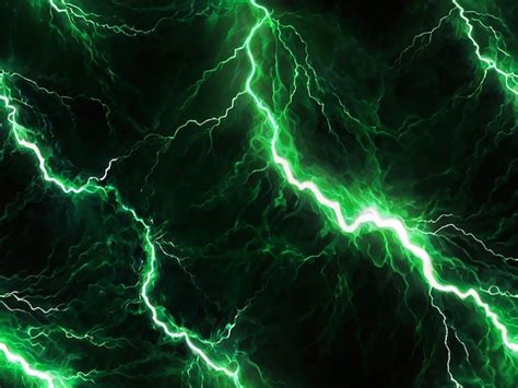 Green Lightning Abstract Plasma Background Premium AI Generated Image