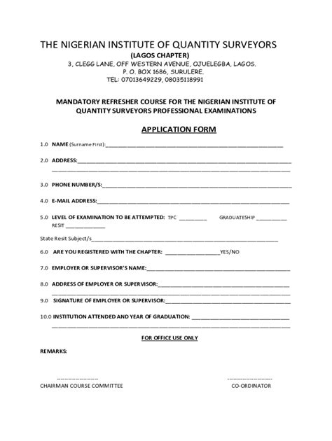 Fillable Online Application Form For The Mandatory Refresher Course Fax