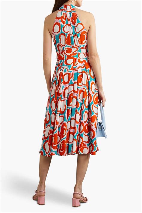 Diane Von Furstenberg Nicola Belted Printed Crepe Midi Dress The Outnet