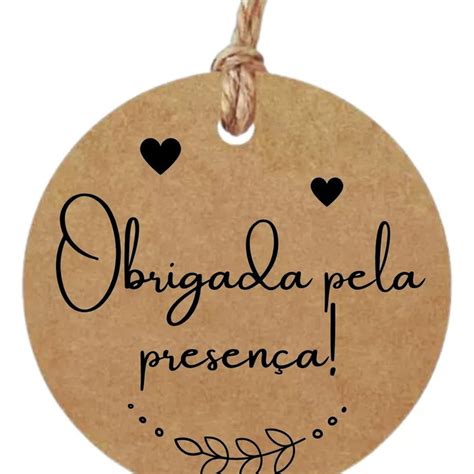 100 Tags 4cm Papel Kraft Especial Obrigado pela Presença Elo7