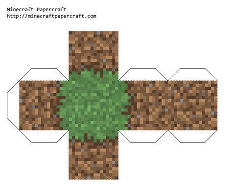 Papercraft Grass Block Minecraft Crafts Diy Minecraft Paper Crafts