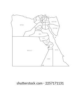 Egypt Political Map Administrative Divisions Stock Vector (Royalty Free) 2257171131 | Shutterstock