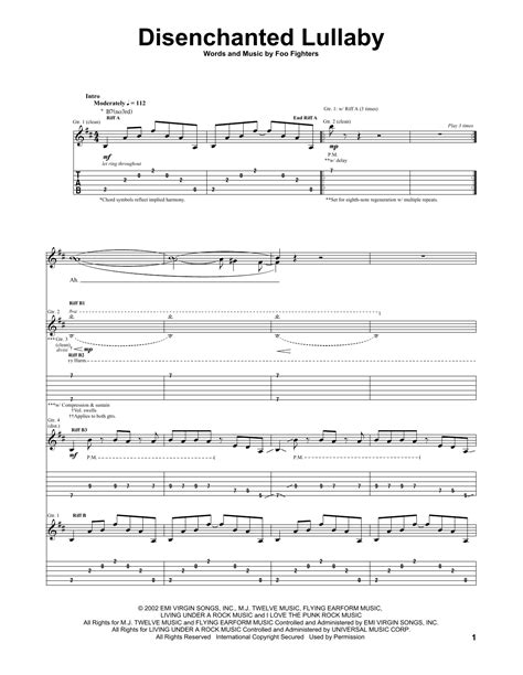 Disenchanted Lullaby by Foo Fighters - Guitar Tab - Guitar Instructor