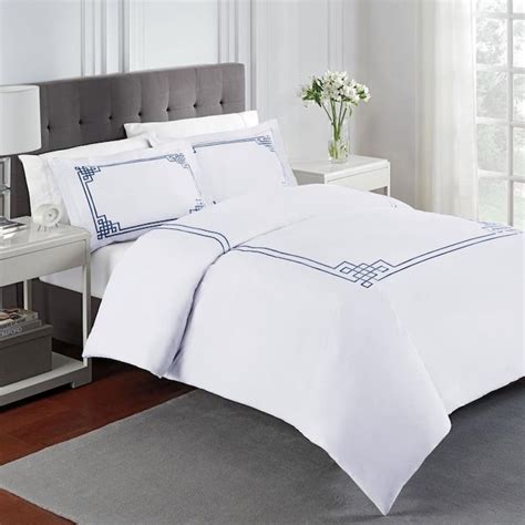 Westpoint Home Martex Solid Percale Embroidered Bedding 3 Piece White King Comforter Set In The