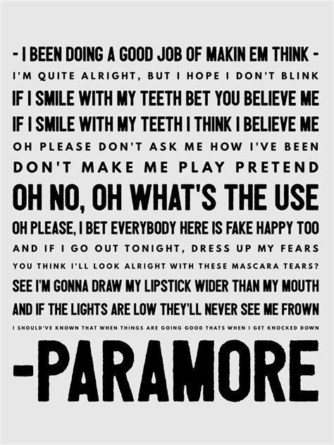 Fake Happy Paramore Paramore Lyrics Happier Lyrics Words Quotes