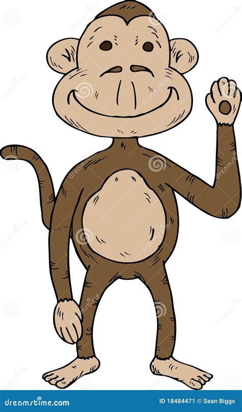 Cartoon monkey waving stock vector. Illustration of childlike - 18484471