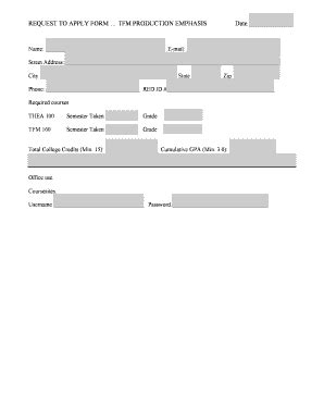 Fillable Online Ttf Sdsu REQUEST TO APPLY FORM Fax Email Print PdfFiller