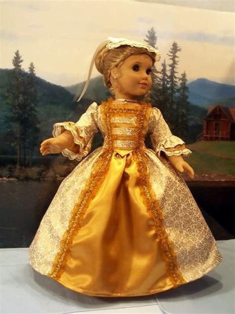 Williamsburg Gold Fits American Girl Felicity Elizabeth 18 In Dolls Elizabeth Looks Lovely In