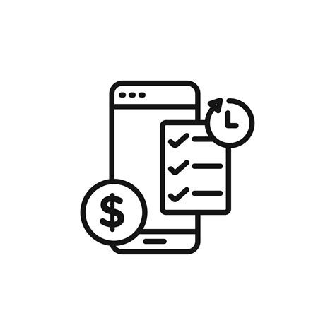 Transaction History Icon Outline Collection In Black And On White