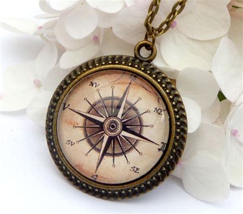 Compass Necklace In Bronze Men Jewelry Necklace Navigation Maritime