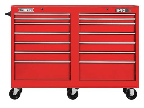 PROTO Matte Red 54 In W X 18 In D X 42 In H Rolling Tool Cabinet