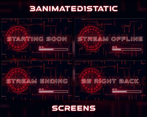 Animated Cyberpunk Futuristic Twitch Overlay Package Red Etsy