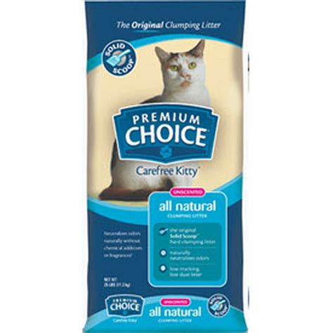 Premium Choice All Natural Unscented Scoopable Cat Litter 25 Pound