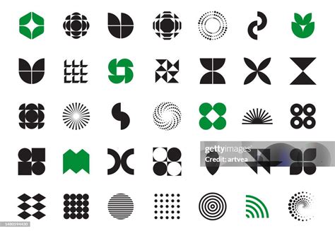 Vector Set Of Minimalism Geometric Bauhaus Style Symbol Design Elements