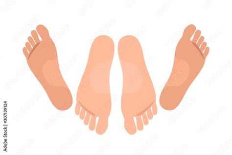 Four Barefoot Feet As Metaphor Two Person Are Having Sex And Sexual Intercourse Vector