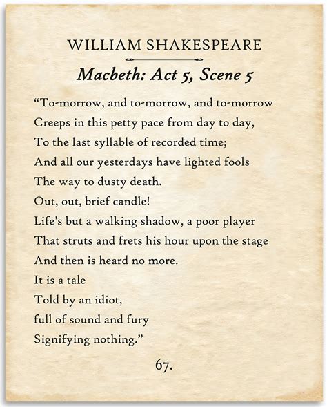 Tomorrow And Tomorrow And Tomorrow Shakespeare 7