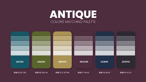 Antique Color Palettes Or Color Schemes Are Trends Combinations And ...