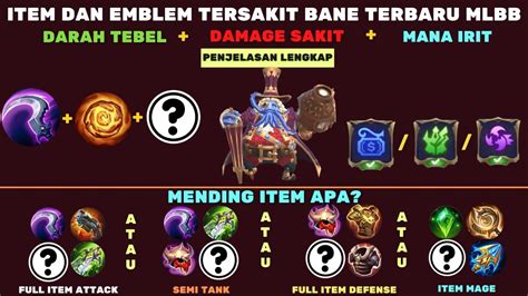 BUILD ITEM DAN SETTIGAN EMBLEM BANE TERSAKIT TERBARU ITEM BANE TERKUAT