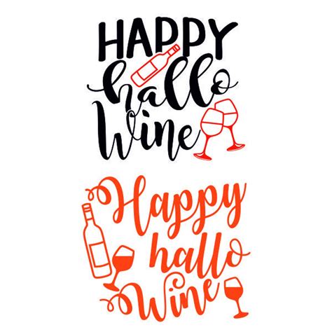 Halloween Happy Hallowine Wine Cuttable Svg Png Dxf And Eps Etsy