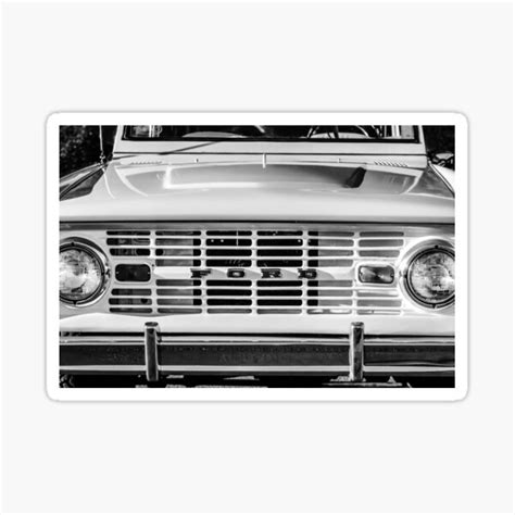 Ford Bronco Grille Emblem 0014bw Sticker By Jilljreger Redbubble