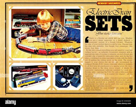 Page of a 1979 Hornby model railway catalogue featuring train sets ...