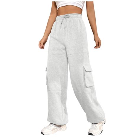 Htnbo Womens Cargo Sweatpants Drawstring Lounge Pants Elastic Waist