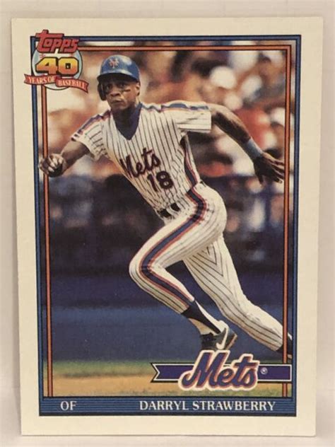 Topps Darryl Strawberry Baseball Card Nrmt Mint New York Mets