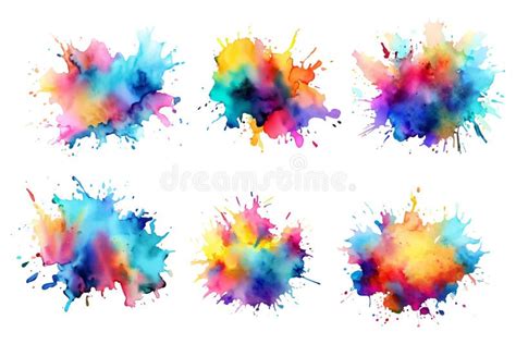 Colorful Ink Splash Splatter Stain Brush Strokes Background Modern