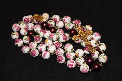 Beautiful Handmade Rosary With Gorgeous Rose Beads Etsy