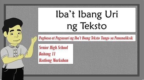 Iba T Ibang Uri Ng Teksto I Pagbasa At Pagsusuri Ng Iba T Ibang Teksto