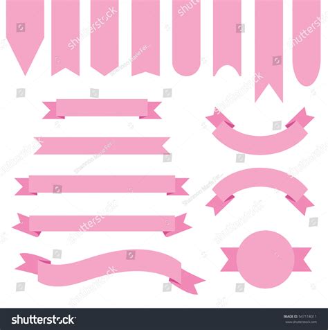 Baby Pink Ribbon Banner Collection Stock Vector (Royalty Free) 547118011 | Shutterstock