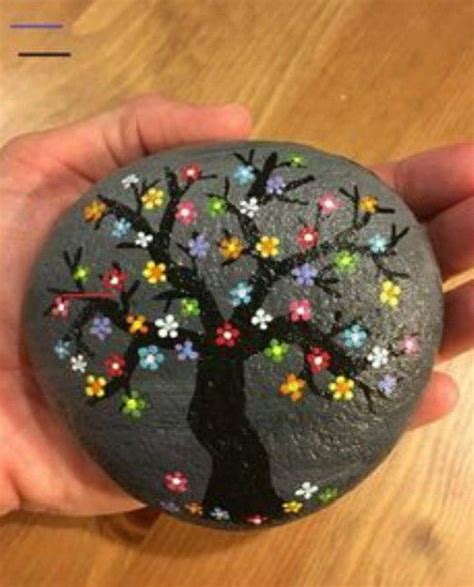 Tree Of Life Dot Art Painted Stone Painted Rock Fairy Garden Etsy