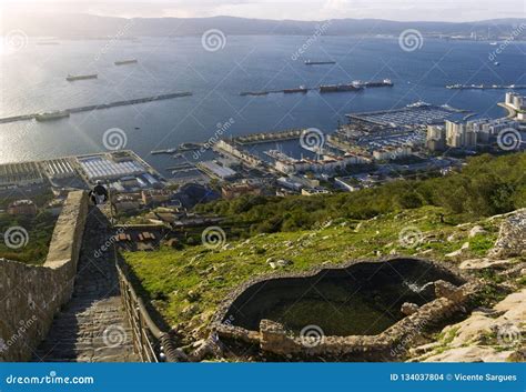 Algeciras Bay from the Rock Stock Photo - Image of pond, buildings ...