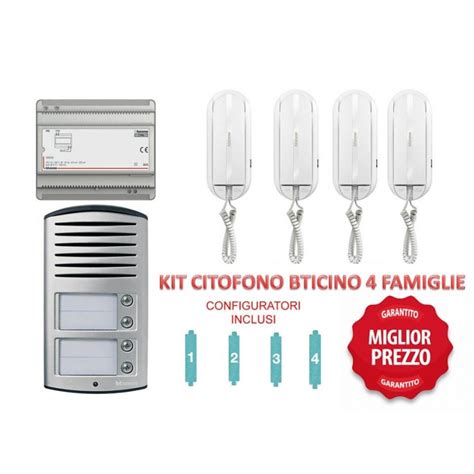 Kit Citofono Bticino Famiglie Fili Sprint Cornette Completo