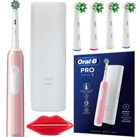 Szczoteczka Elektryczna Oral B Pro 1 Różowa Cross Action Etui 4X