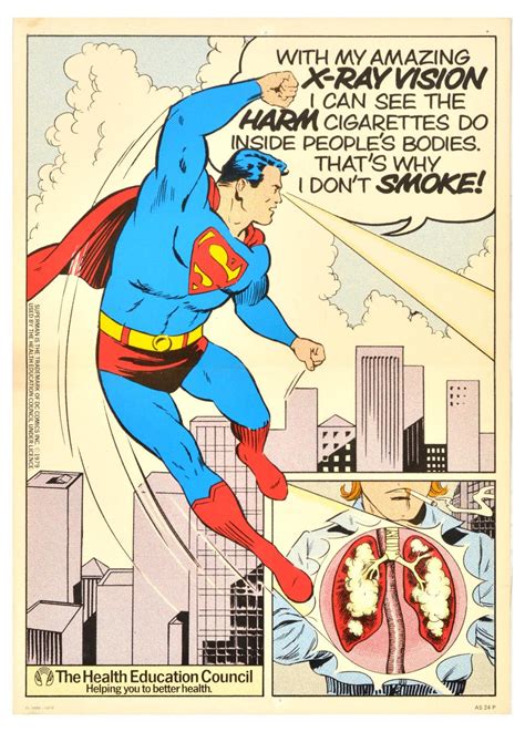 At Auction: Propaganda Poster Superman X Ray Lungs Smoking