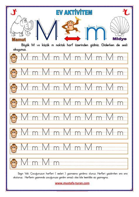 M m Sesi İlk Okuma Yazma Etkinlikleri